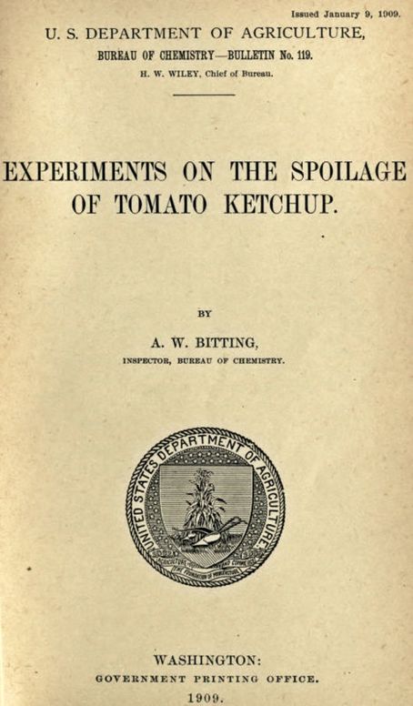 Experiments on the Spoilage of Tomato Ketchup
