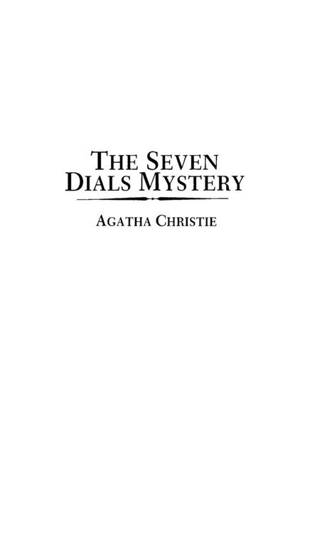 The seven dials mystery