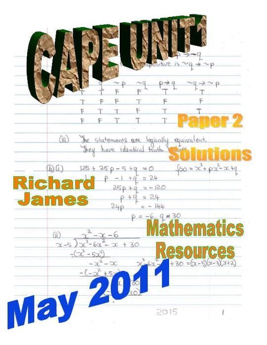 CAPE 1 Mathematics  May 2011: Paper 2 Solutions 