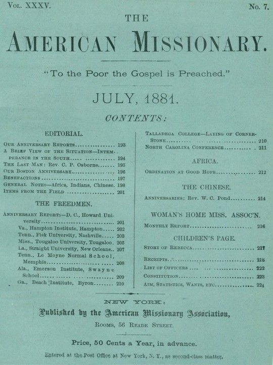 The American Missionary — Volume 35, No. 7, July, 1881