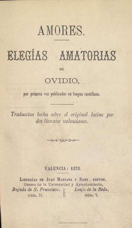 Amores: elegías amatorias