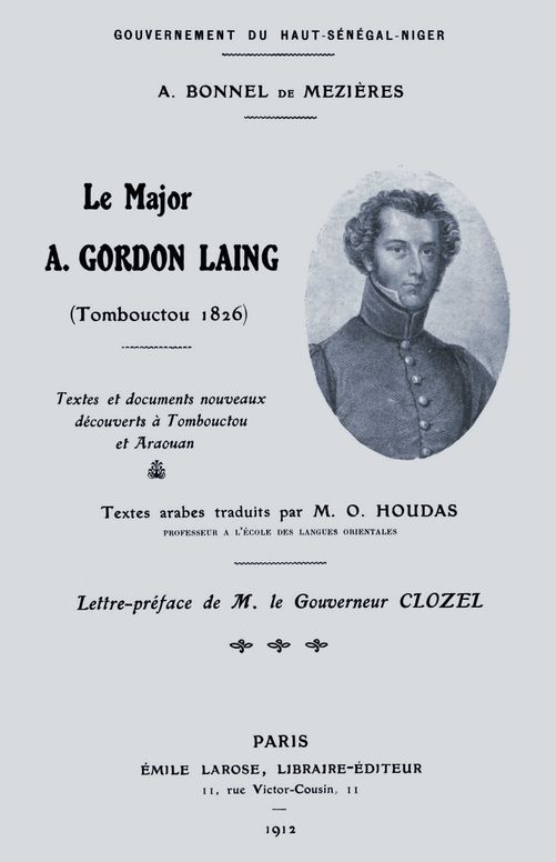 Le major A. Gordon Laing (Tombouctou 1826)