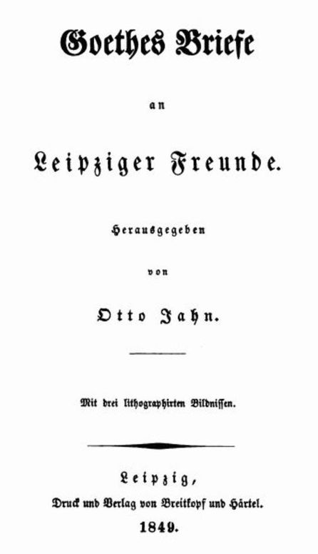 Goethes Briefe an Leipziger Freunde