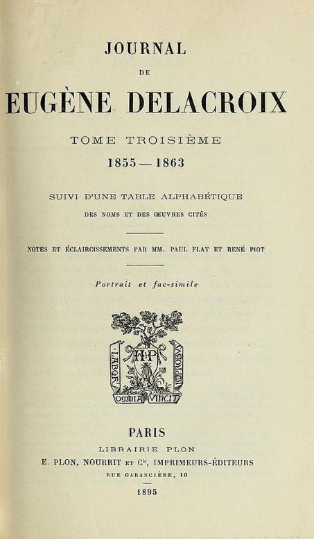 Journal de Eugène Delacroix, Tome 3
1855-1863