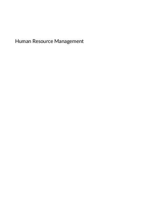 Human Resource Management