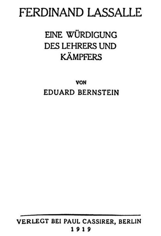 Ferdinand Lassalle Eine Würdigung des Lehrers und Kämpfers