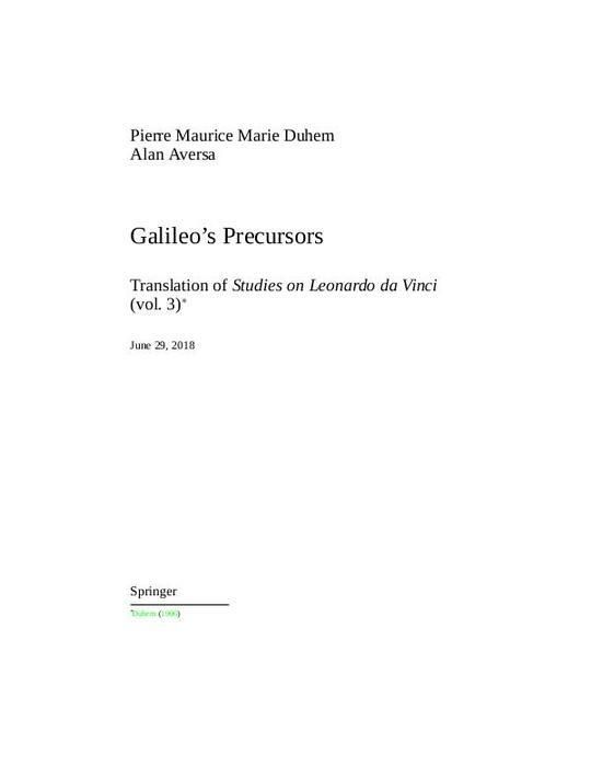 Galileo's Precursors