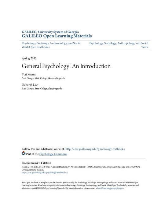 General Psychology: An Introduction