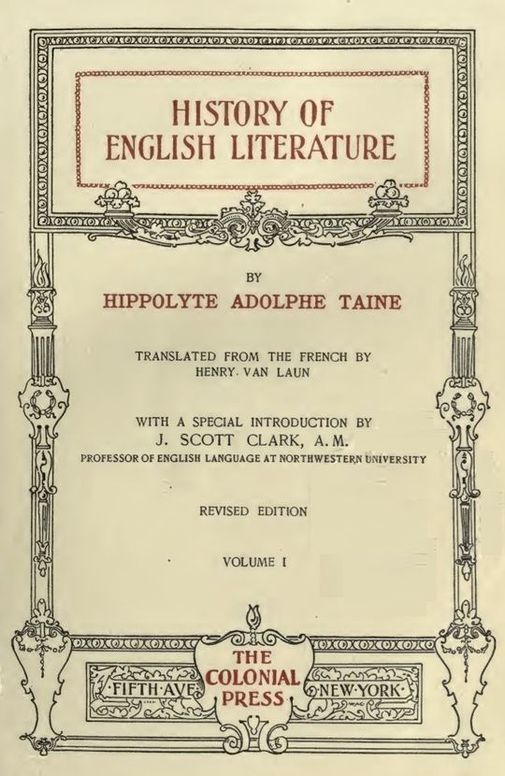 History of English Literature Volume 1 (of 3)