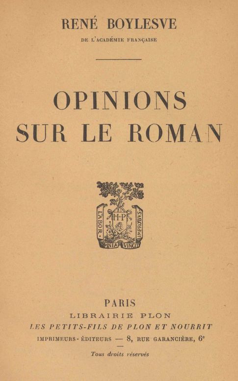 Opinions sur le roman