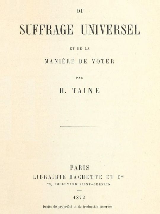 Du suffrage universel et de la manière de voter