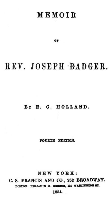 Memoir of Rev. Joseph Badger Fourth Edition