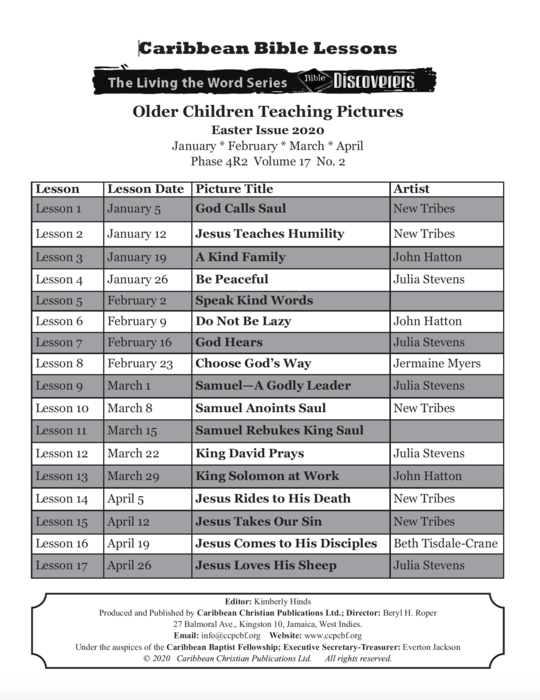 Bible Discoverers - Teaching Pictures April 2020
