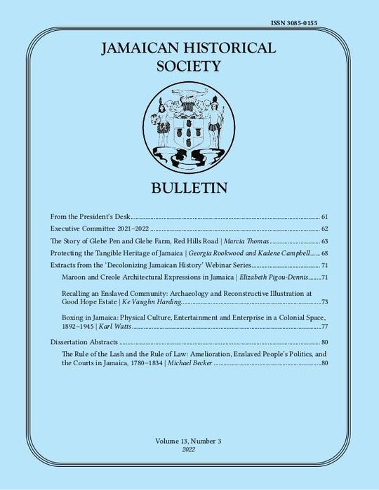 Jamaican Historical Society Bulletin, Vol. 13, No. 3