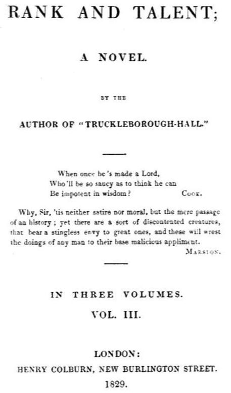 Rank and Talent; A Novel, Vol. 3 (of 3)