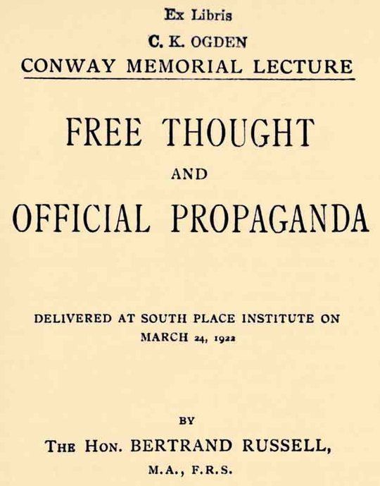 Free Thought and Official Propaganda