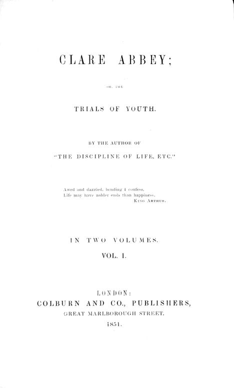 Clare Abbey, volume 1 (of 2)