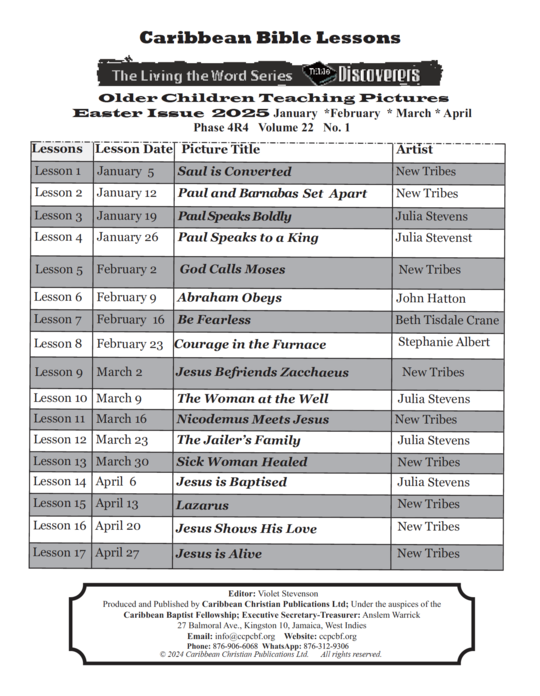 Bible Discoverers - Teaching Pictures Easter Issue 2025