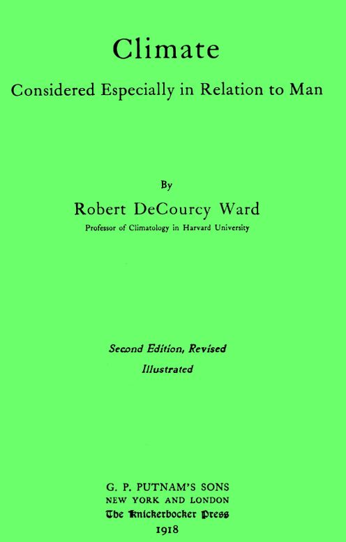 Climate, considered especially in relation to man