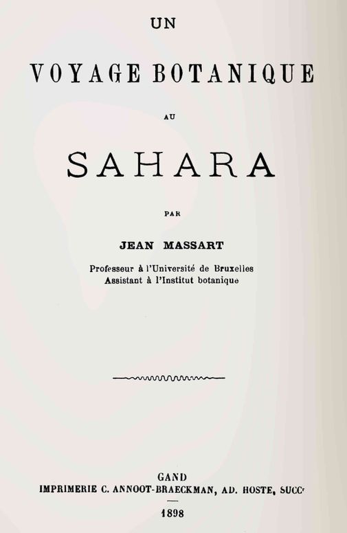 Un voyage botanique au Sahara