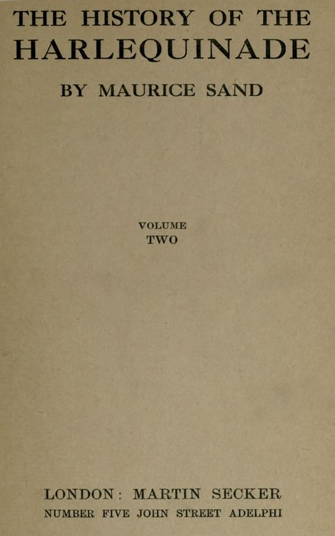 The history of the harlequinade, volume 2 (of 2)