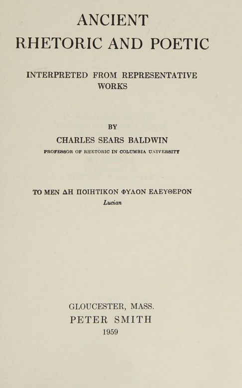 Ancient rhetoric and poetic