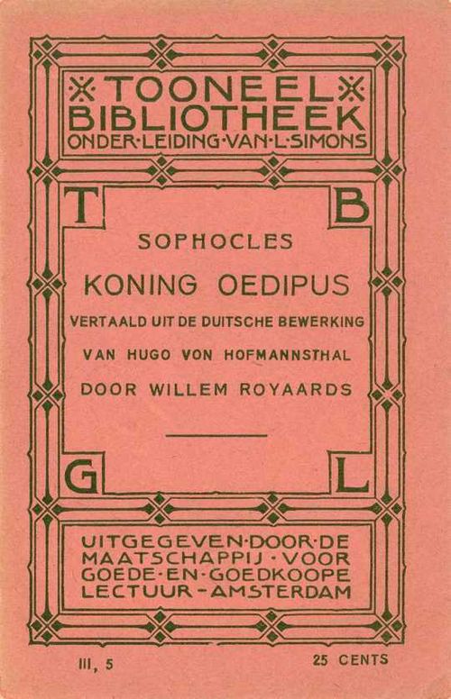 Koning Oedipus, van Sophocles tragedie