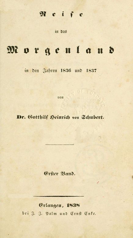 Reise in das Morgenland in den Jahren 1836 und 1837, Erster Band