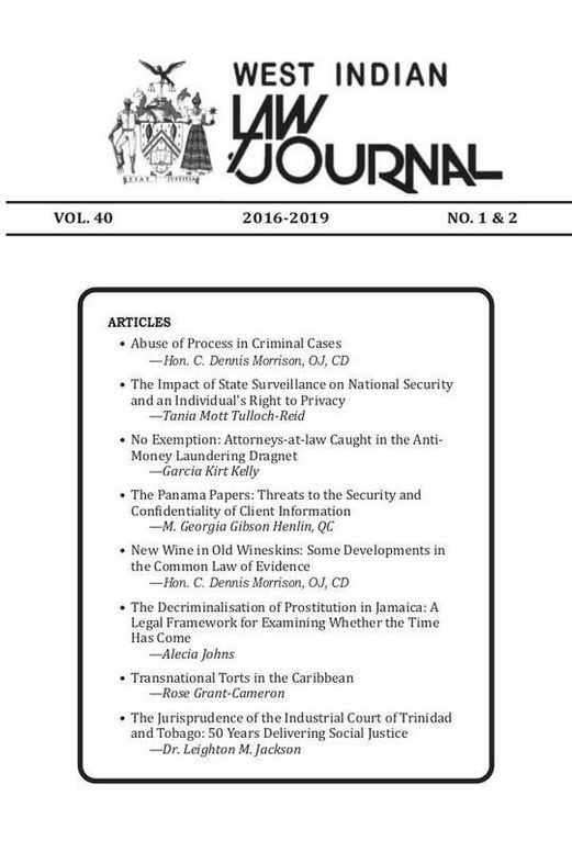 WILJ Vol. 40 Nos. 1 & 2 Art. 6 | The Decriminalisation of Prostitution in Jamaica: A Legal Framework for Examining Whether the Time Has Come