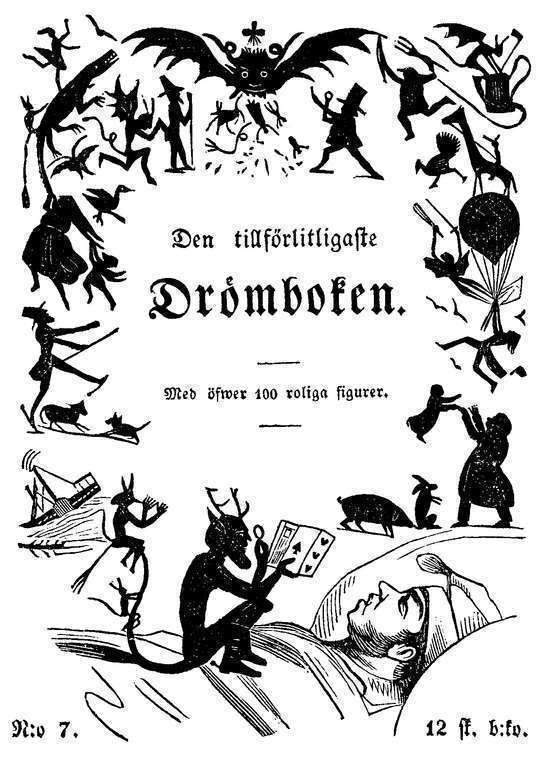 Den tillförlitligaste Drömboken Med öfwer 100 roliga figurer
