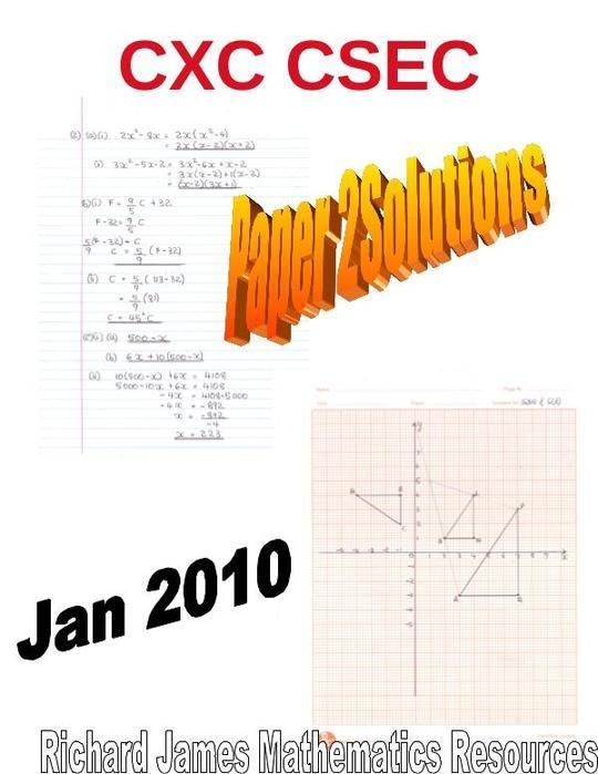 Mathematics  CXC CSEC Jan 2010 Paper 2 Solutions