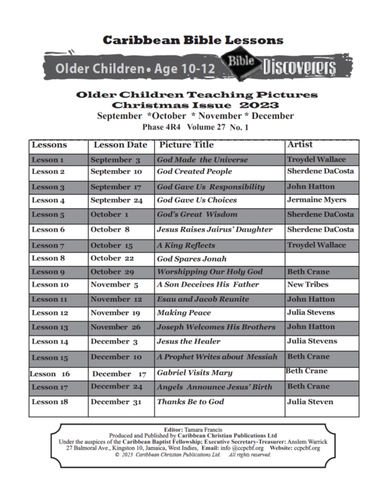 Bible Discoverers - Teaching Pictures Christmas Issue 2023
