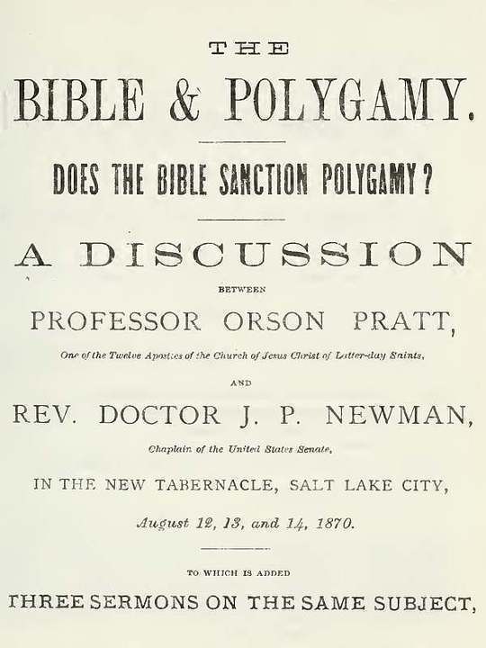 The Bible and Polygamy Does the Bible Sanction Polygamy?
