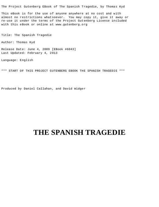 The Spanish tragedy