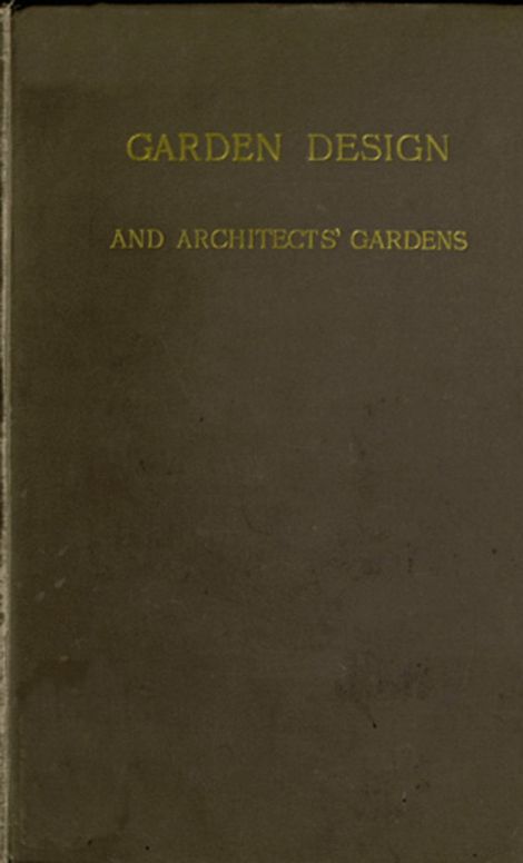 Garden Design and Architects' Gardens Two reviews, illustrated, to show, by actual examples from British gardens, that clipping and aligning trees to make them 'harmonise' with architecture is barbarous, needless, and inartistic