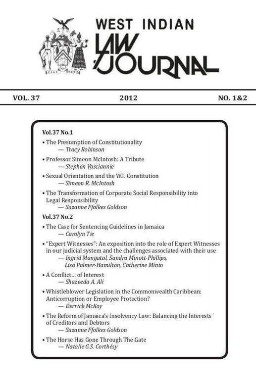 West Indian Law Journal Volume 37 Issues 1 & 2