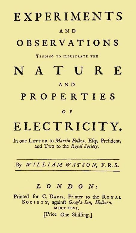 Experiments and Observations Tending to Illustrate the Nature and Properties of Electricity In One Letter to Martin Folkes, Esq; President, and Two to the Royal Society