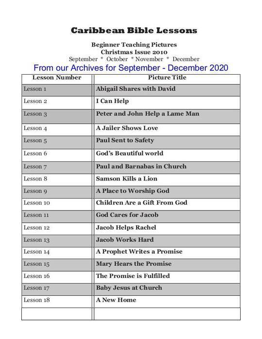 Beginner Teaching Pictures - From Our Archives For use Sept. - Dec. 2020