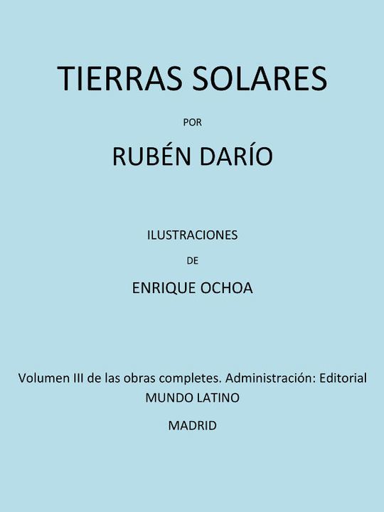Tierras Solares Volumen III de las obras completas