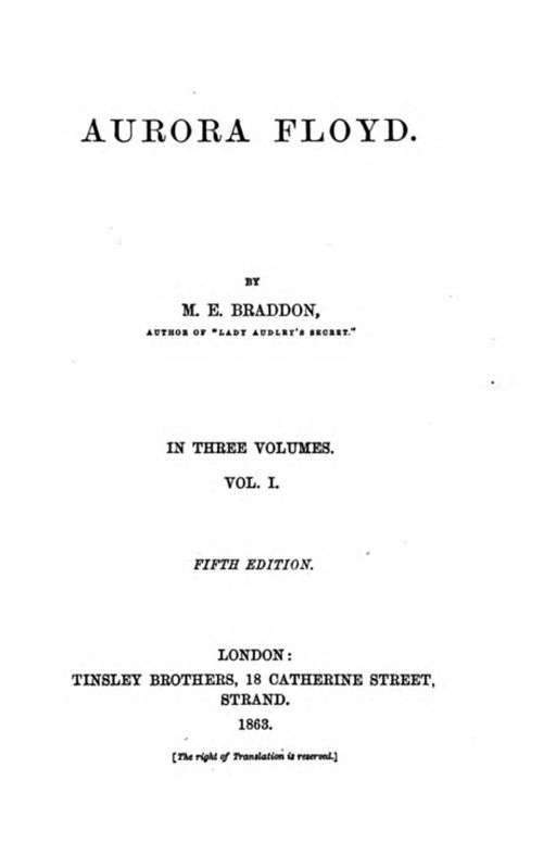 Aurora Floyd, Vol. I (of 3) Fifth Edition