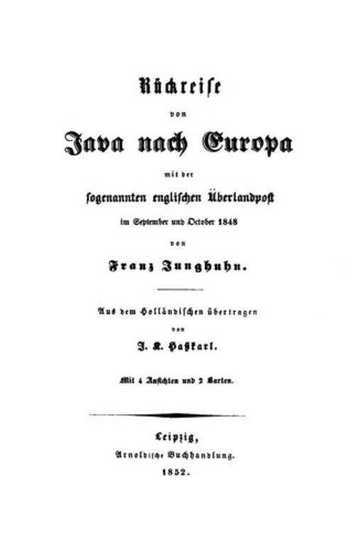 Rückreise von Java nach Europa mit der sogenannten englischen Überlandpost im September und October 1848