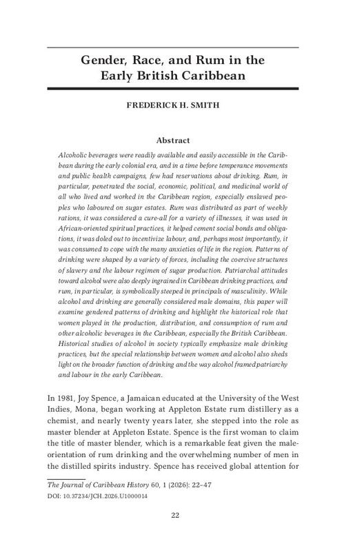 Gender, Race, and Rum in the Early British Caribbean