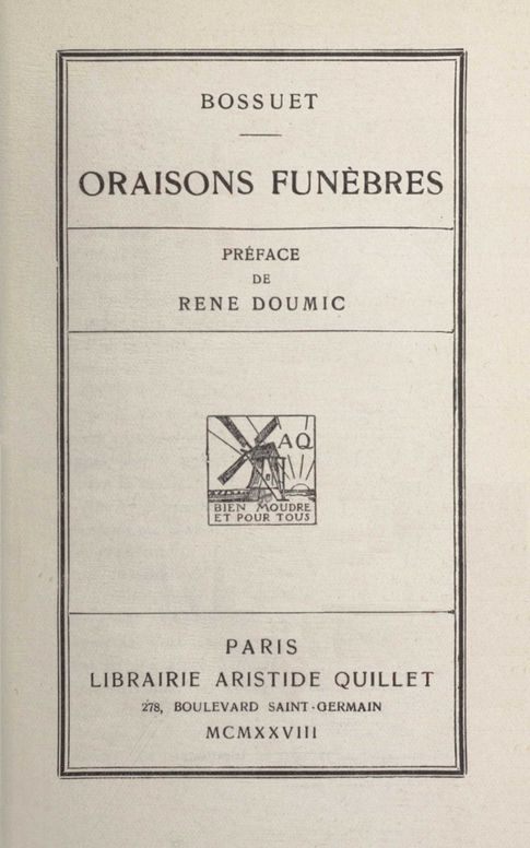 Oraisons funèbres