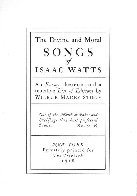 The divine and moral songs of Isaac Watts