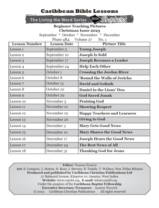 Bible Starters - Teaching Pictures Christmas Issue 2023