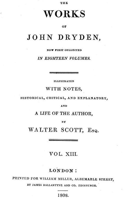 Dryden's Works (13 of 18): Translations; Pastorals