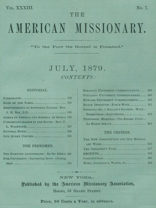 The American Missionary — Volume 33, No. 7, July, 1879