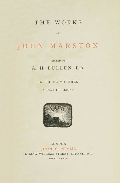 The Works of John Marston Volume 2