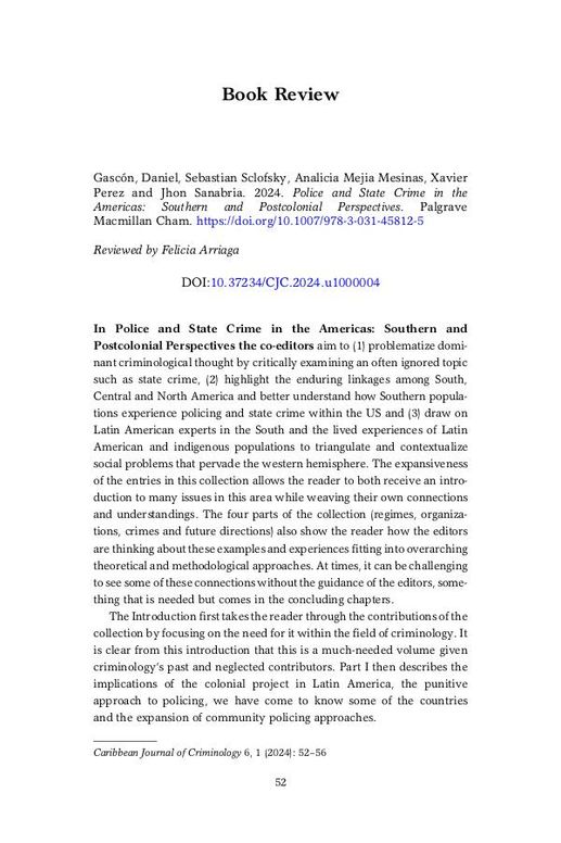 Police and State Crime in the Americas: Southern and Postcolonial Perspectives